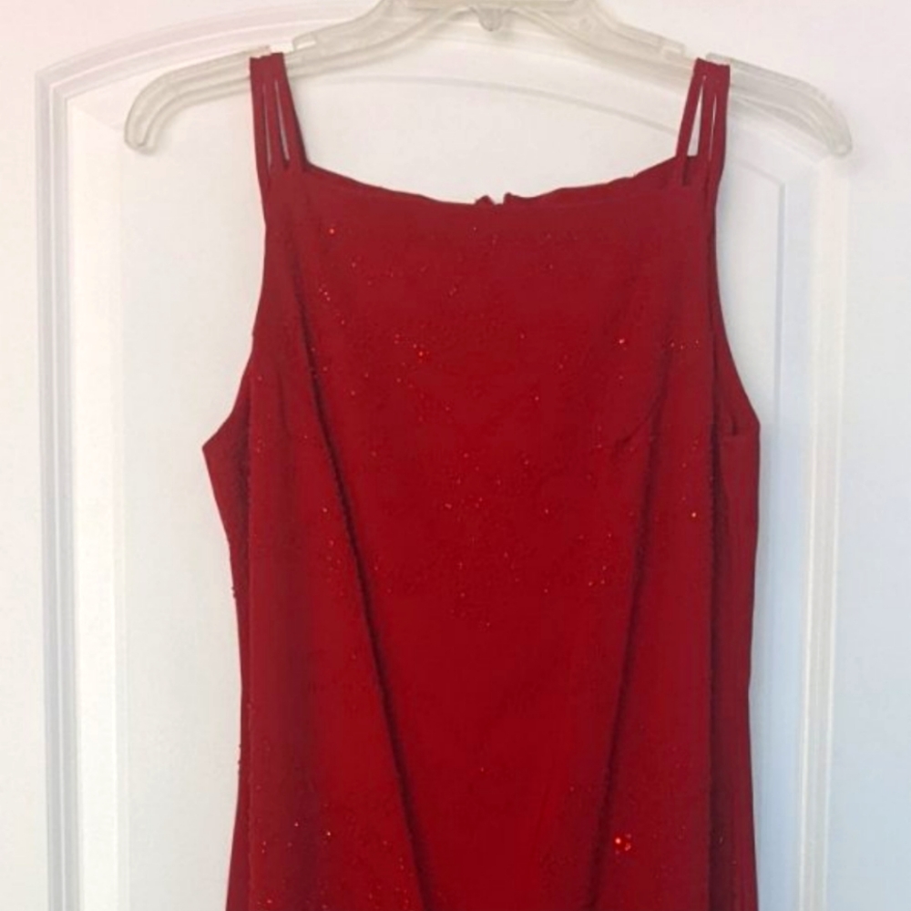 Red dress with beads